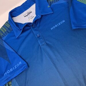 Alaska by Luly Yang Horizon Polo Shirt Men XL Blue Performance Athletic